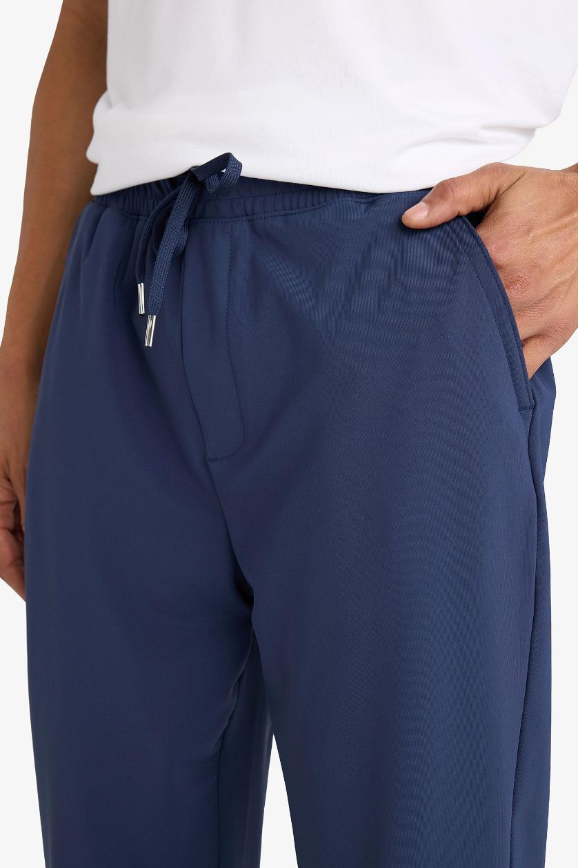 Erkek Lacivert Slim Fit Dar Kesim Standart Paça Sporcu Jogger Eşofman Altı