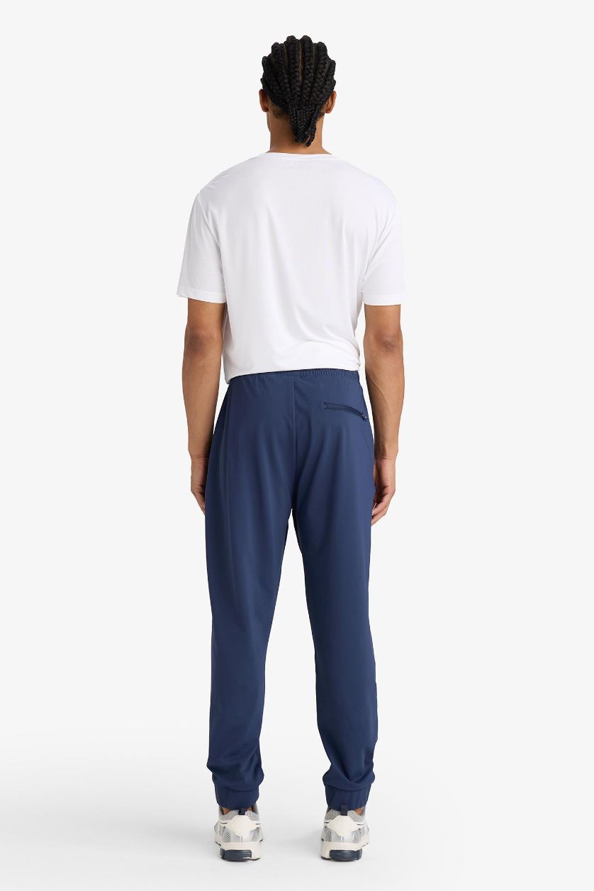 Erkek Lacivert Slim Fit Dar Kesim Standart Paça Sporcu Jogger Eşofman Altı