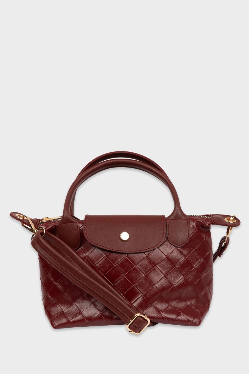 Kadın Bordo Kadın Uzun Askılı Fermuarlı Omuz Çantası