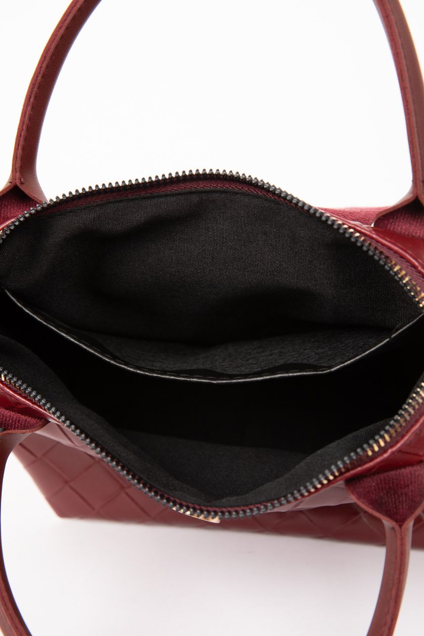 Kadın Bordo Kadın Uzun Askılı Fermuarlı Omuz Çantası