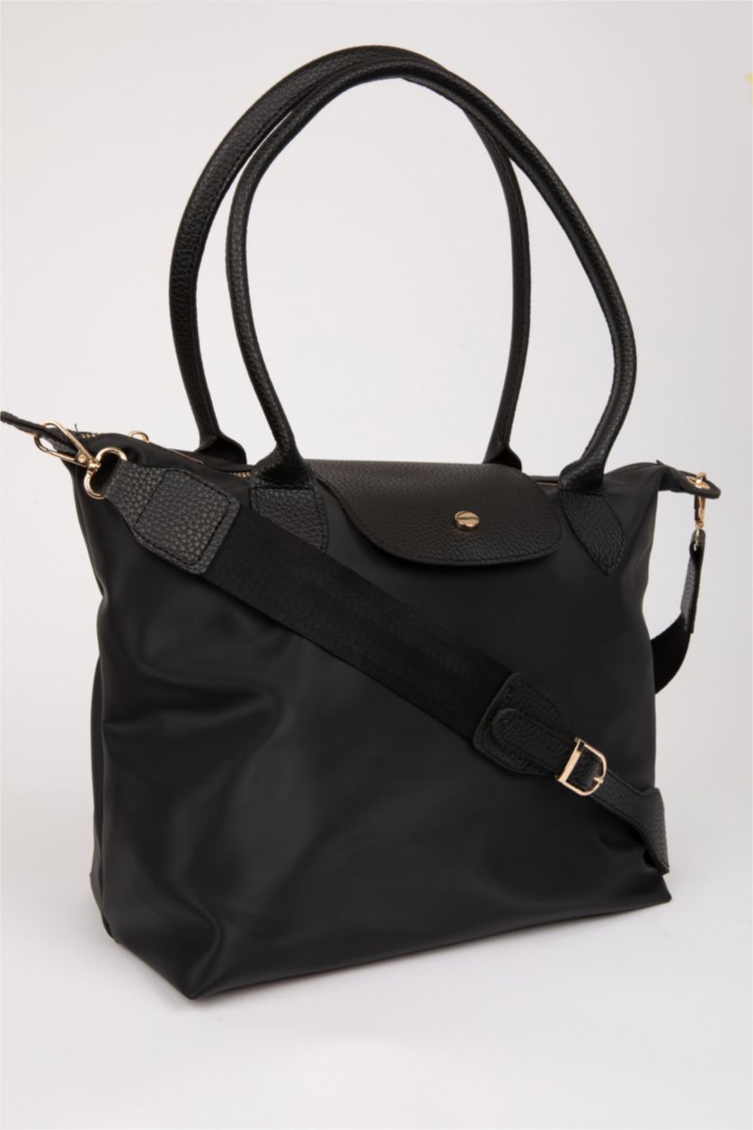 Kadın Siyah Kadın Uzun Askılı Fermuarlı Omuz Çantası