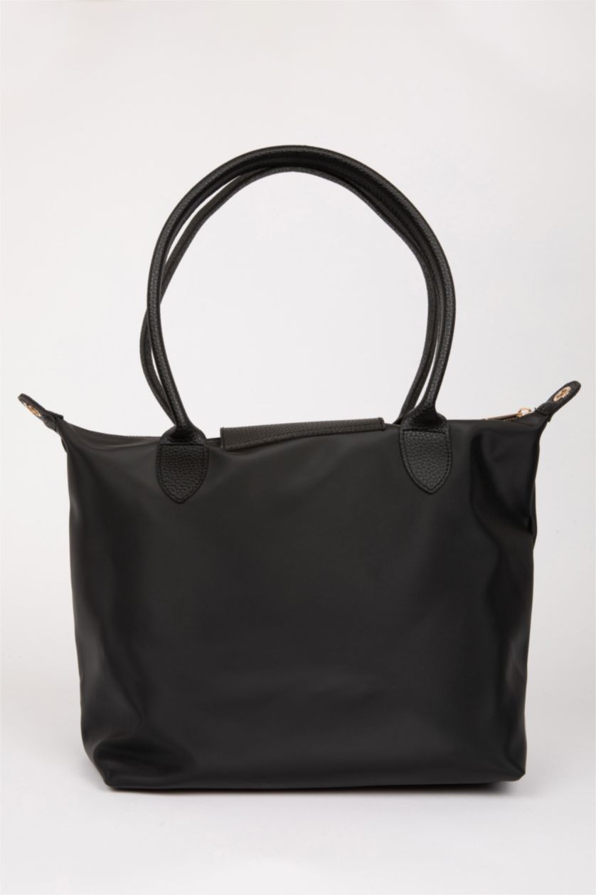 Kadın Siyah Kadın Uzun Askılı Fermuarlı Omuz Çantası