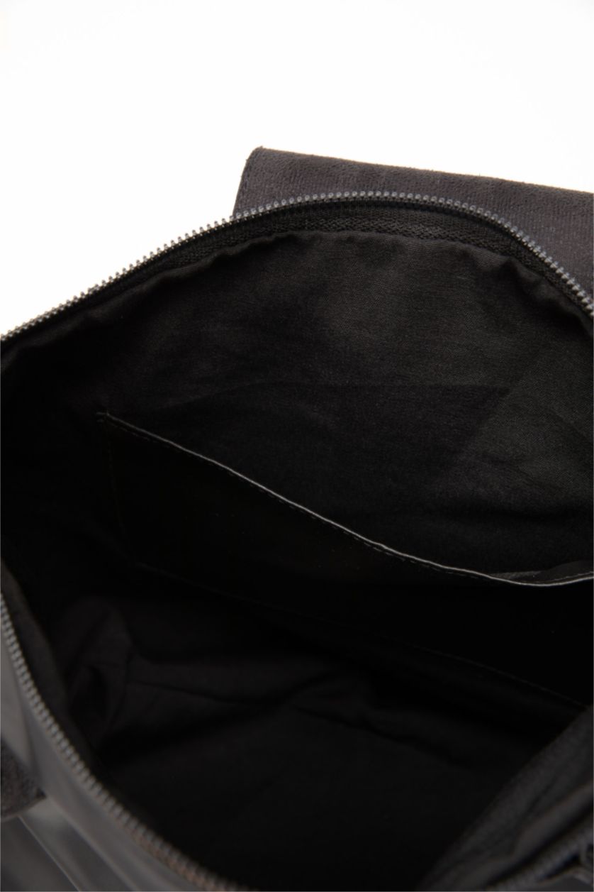 Kadın Siyah Kadın Uzun Askılı Fermuarlı Omuz Çantası