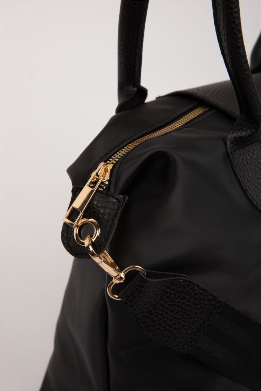 Kadın Siyah Kadın Uzun Askılı Fermuarlı Omuz Çantası