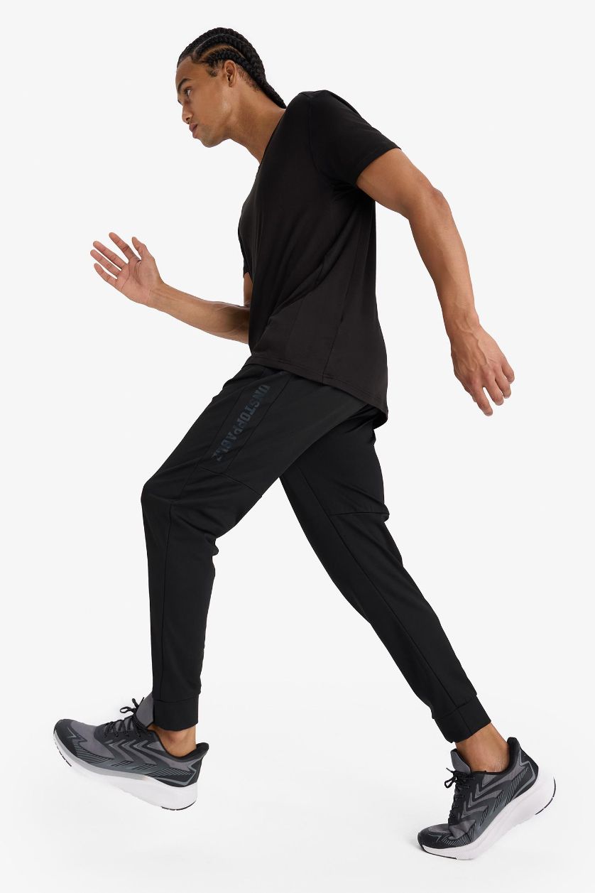 Man Black DeFactoFit Standard Fit Standard Leg Scuba Fabric Joggers