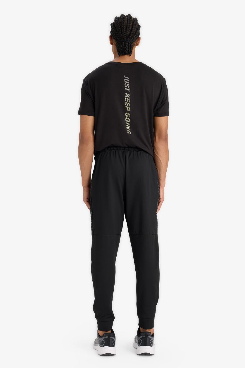 Man Black DeFactoFit Standard Fit Standard Leg Scuba Fabric Joggers