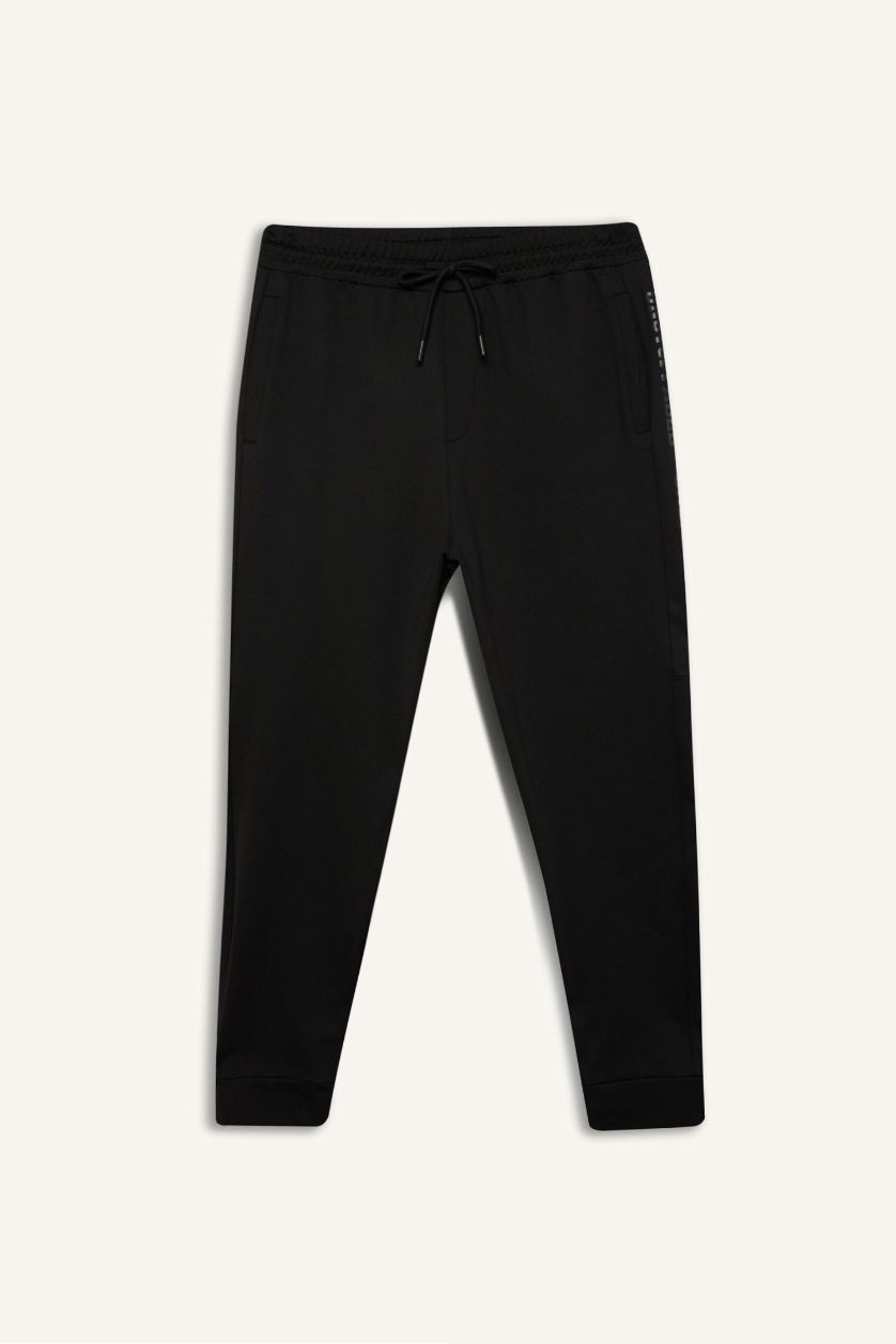 Man Black DeFactoFit Standard Fit Standard Leg Scuba Fabric Joggers