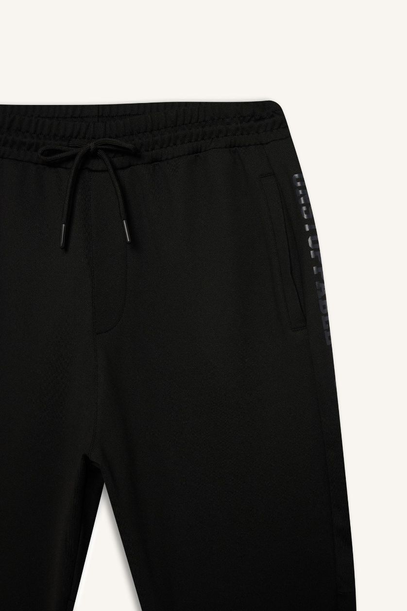 Man Black DeFactoFit Standard Fit Standard Leg Scuba Fabric Joggers