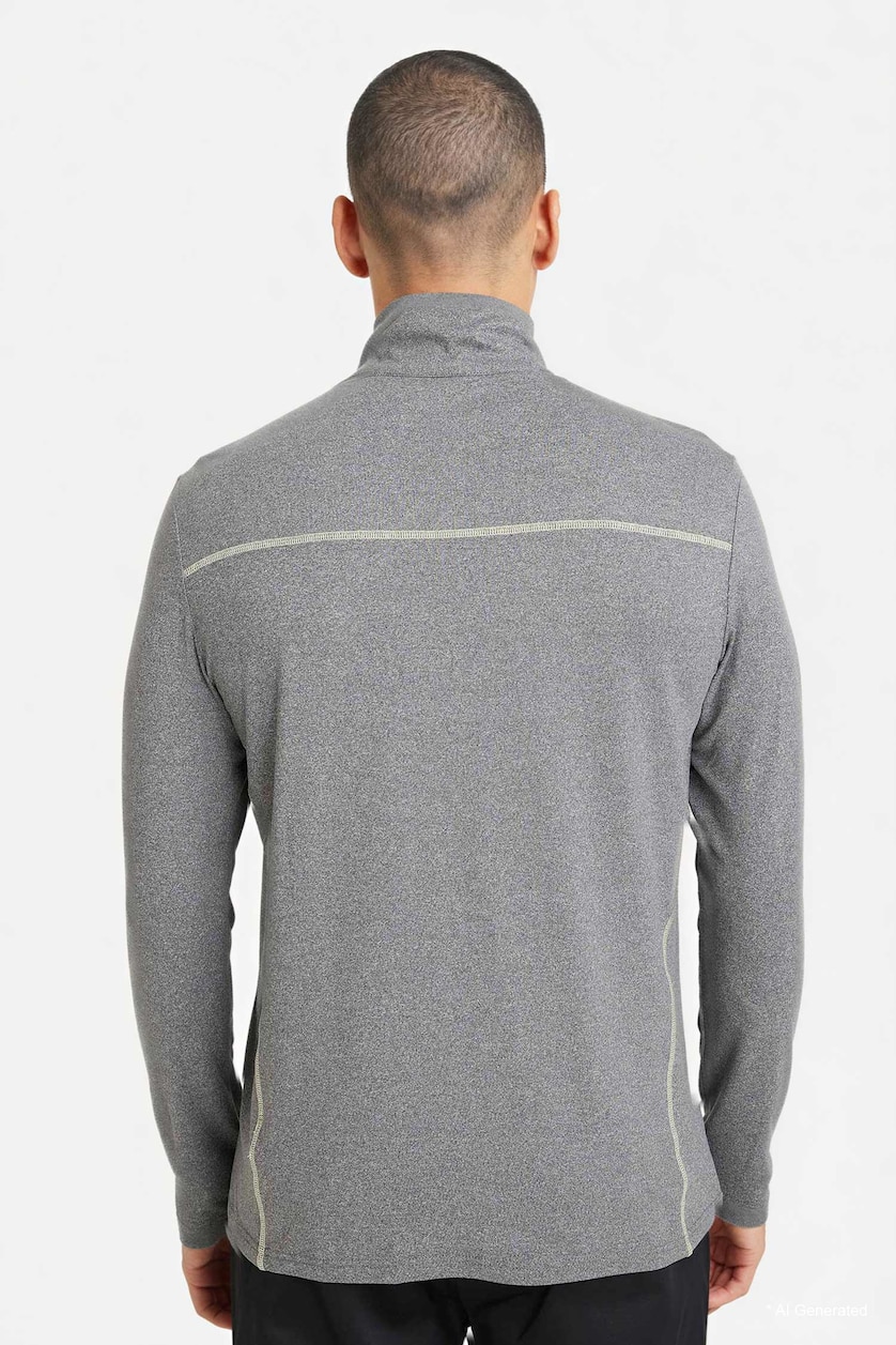 رجالي أسود DeFactoFit Standard Fit Zip-Up Stand Collar Sports T-Shirt