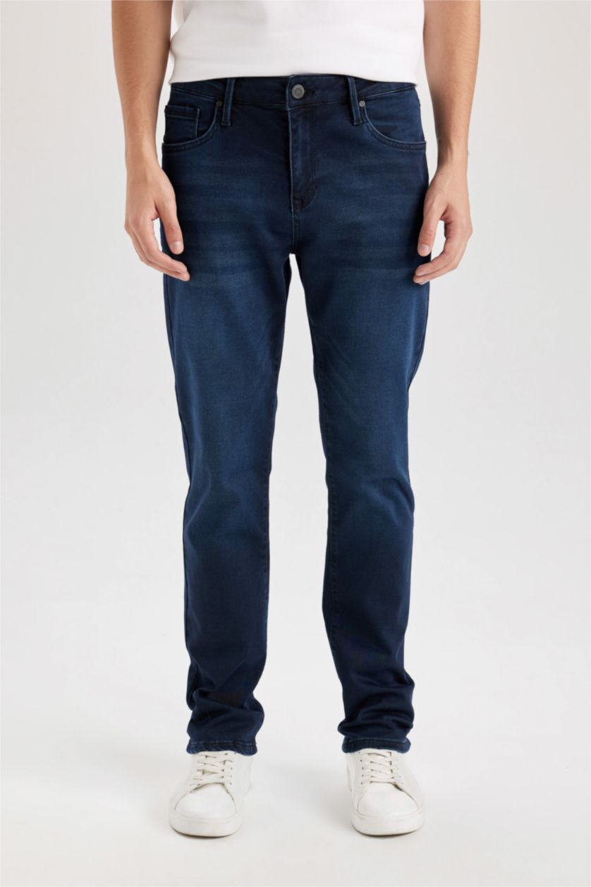 MAN Blue Black Sergio Regular Fit Regular Waist Straight Leg Jeans