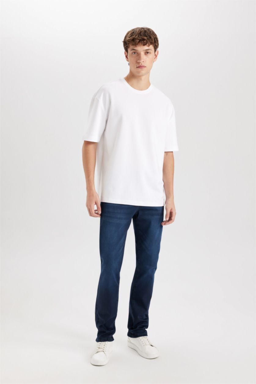 MAN Blue Black Sergio Regular Fit Regular Waist Straight Leg Jeans