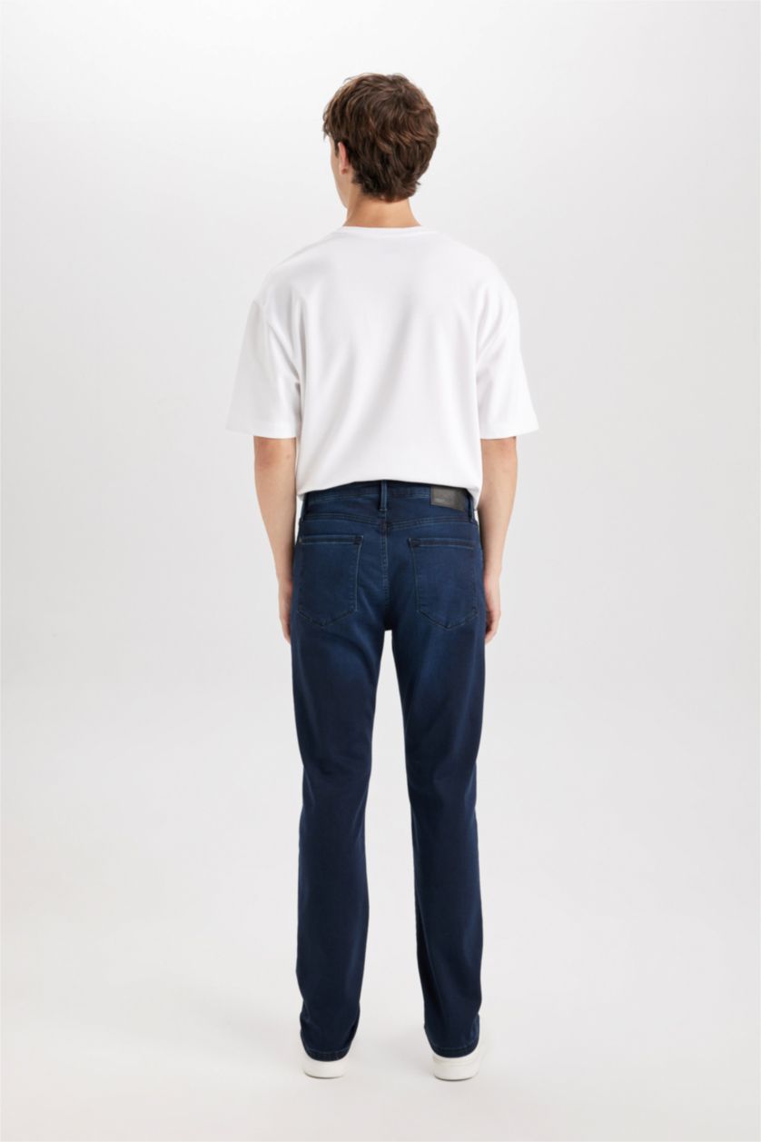 MAN Blue Black Sergio Regular Fit Regular Waist Straight Leg Jeans