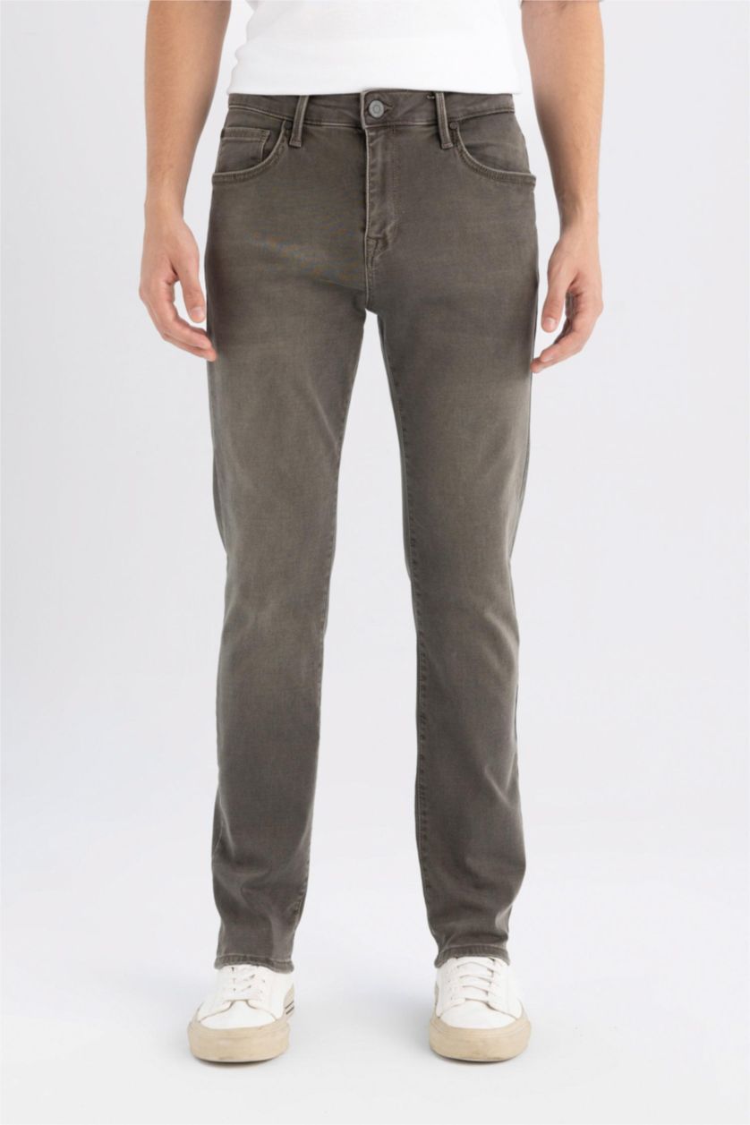 Erkek Açık Haki Sergio Regular Fit Normal Kalıp Normal Bel Boru Paça Jean Pantolon