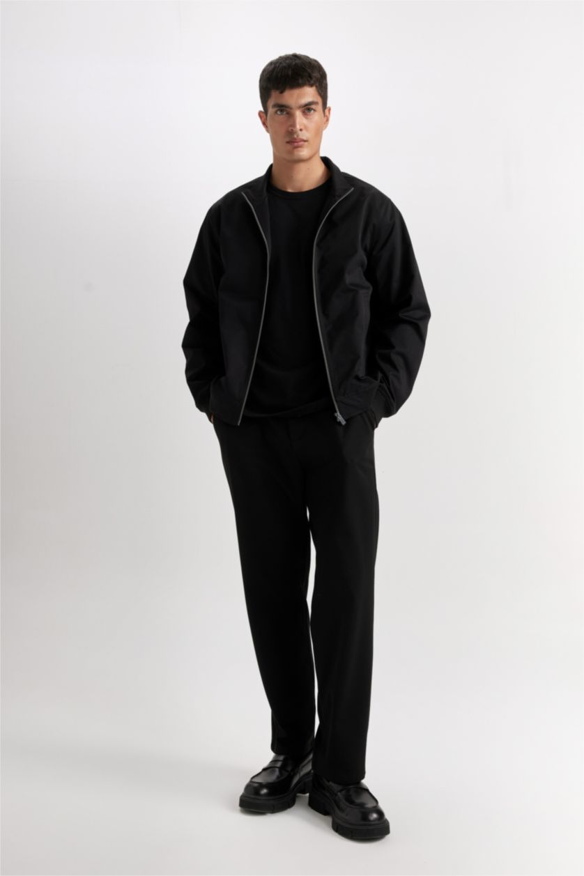 MAN Black Zipper Puffer Jacket