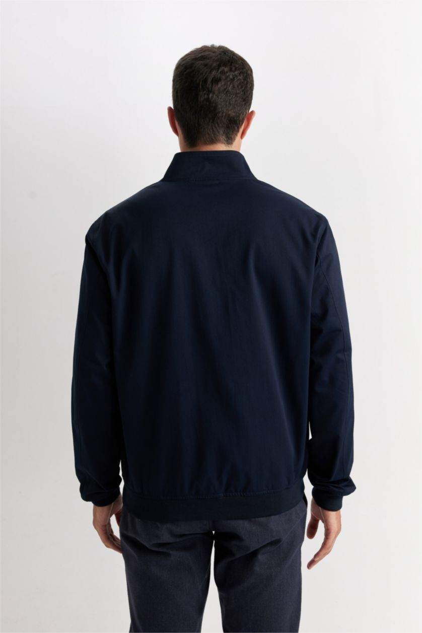 HOMME Marin Veste slim zippée à col montant