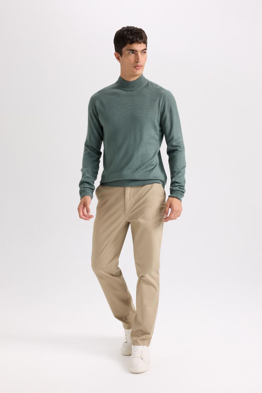 Erkek Açık Vizon Regular Fit Normal Kesim Yazlık Düz Paça Chino Kanvas Pantolon