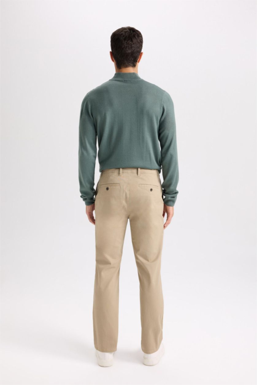 Erkek Açık Vizon Regular Fit Normal Kesim Yazlık Düz Paça Chino Kanvas Pantolon