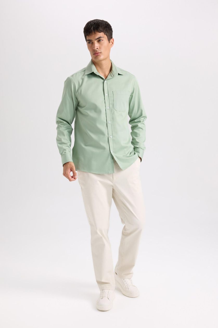 Man Light Beige Regular Hem Trousers