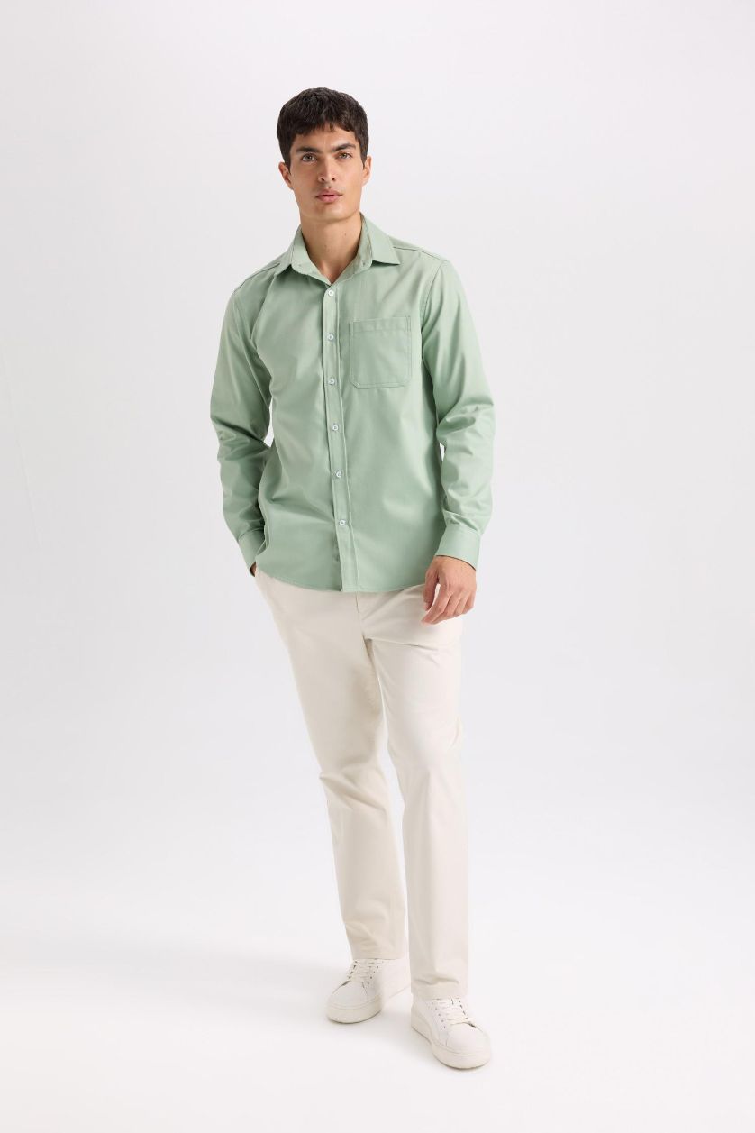 Man Light Beige Regular Hem Trousers