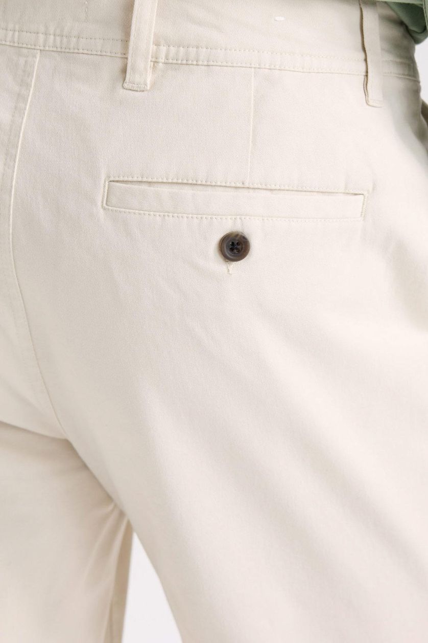 Man Light Beige Regular Hem Trousers