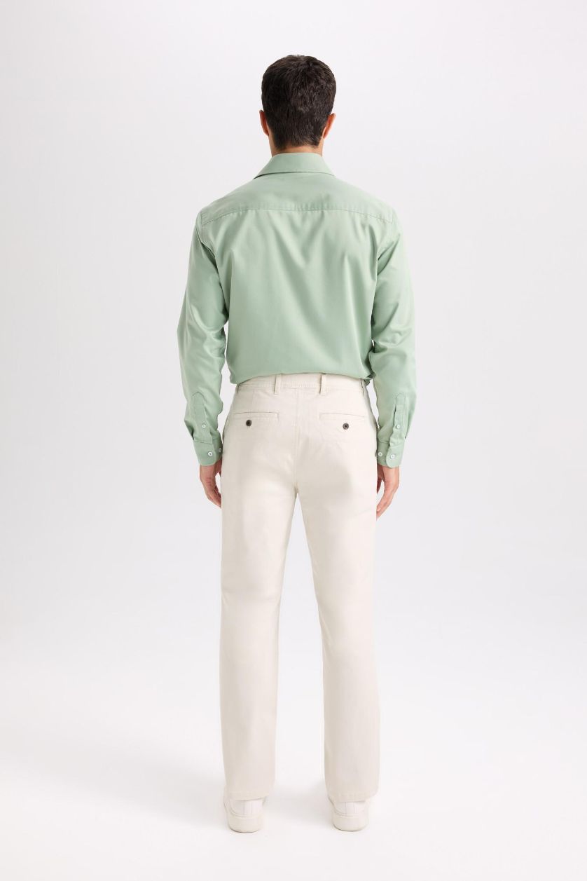 Man Light Beige Regular Hem Trousers