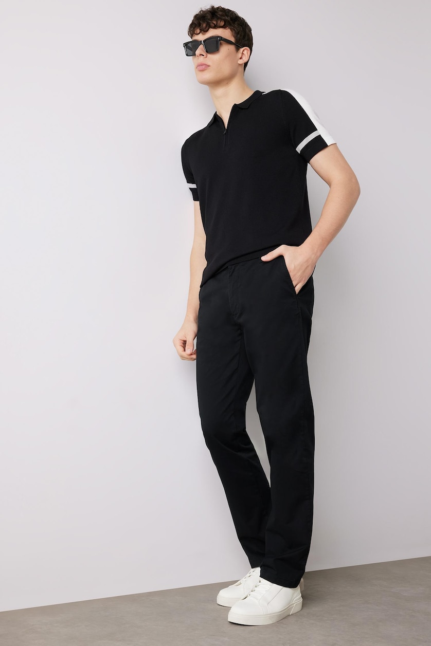 Erkek Siyah Regular Fit Kanvas Pantolon