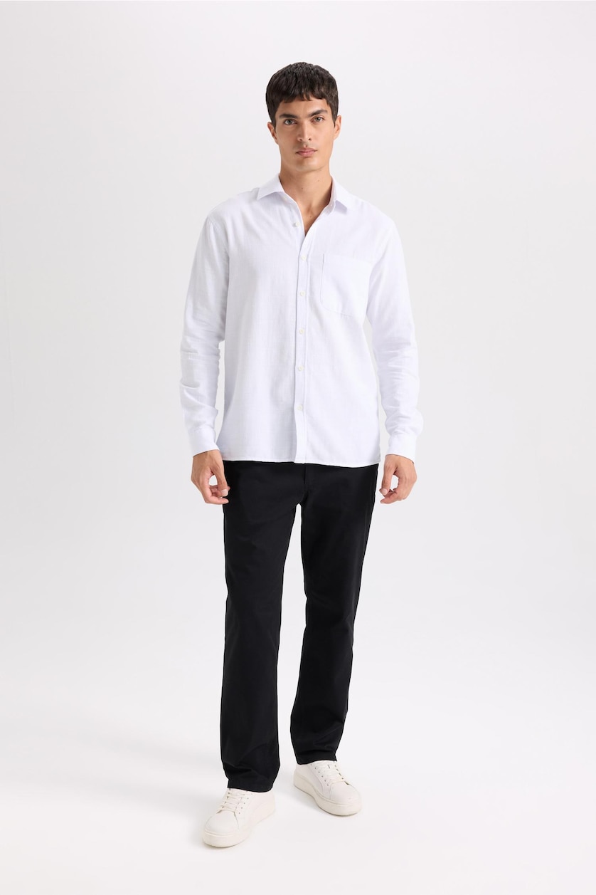 Erkek Siyah Regular Fit Kanvas Pantolon