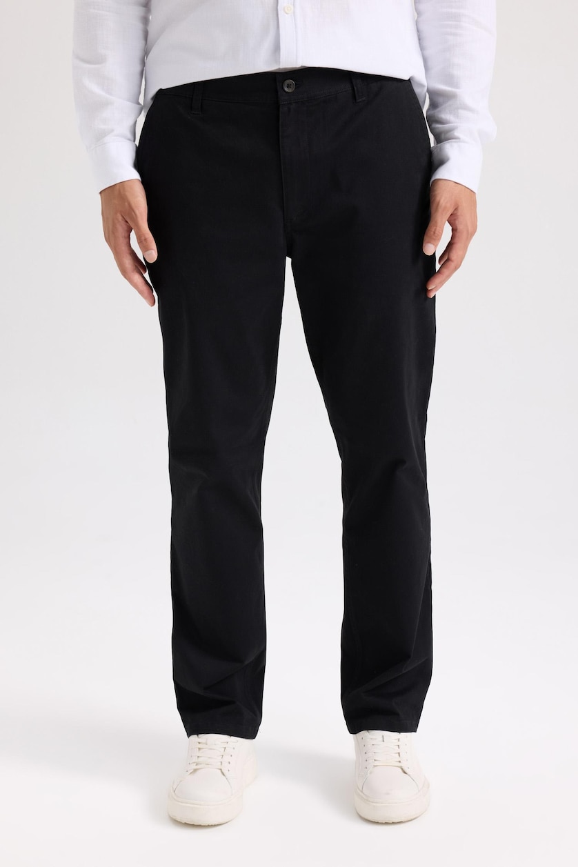 Erkek Siyah Regular Fit Kanvas Pantolon