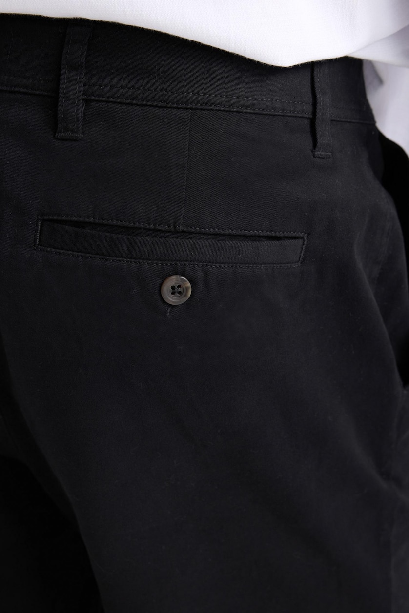 Erkek Siyah Regular Fit Kanvas Pantolon