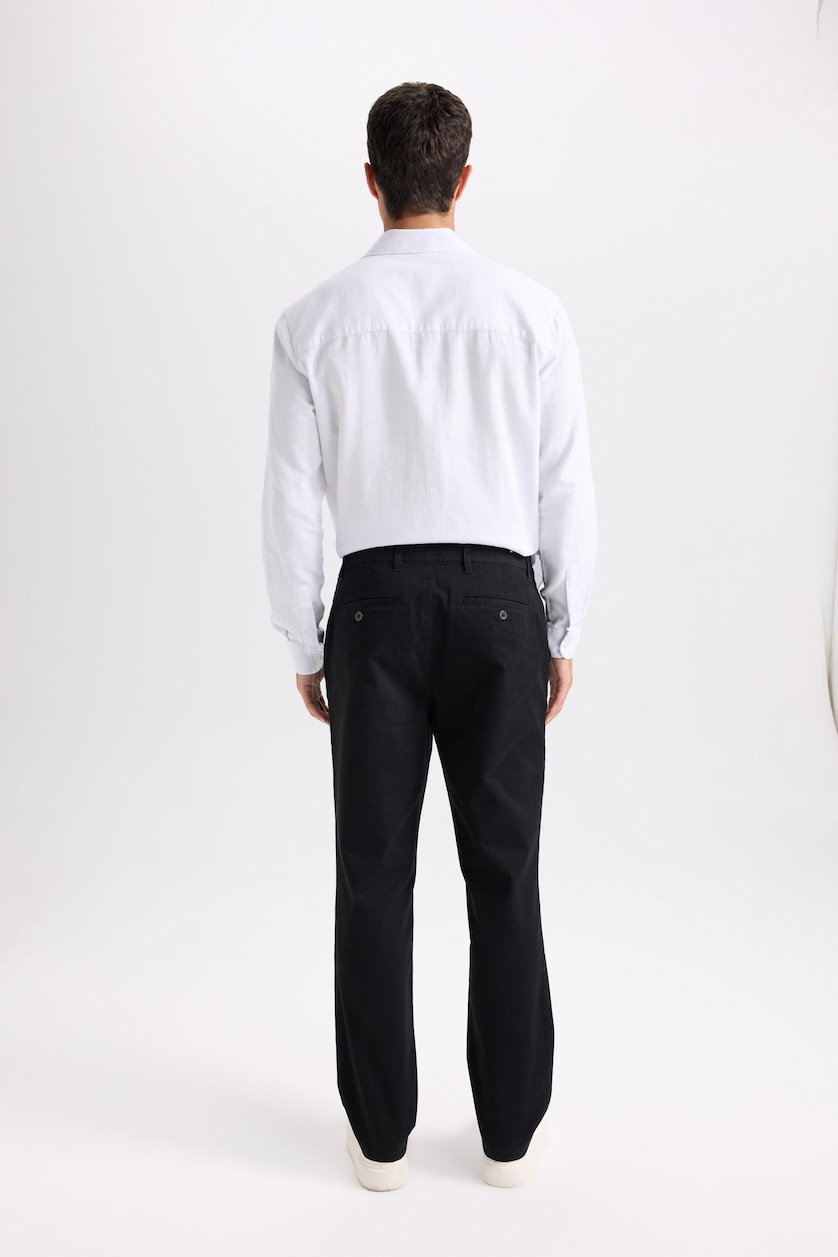 Erkek Siyah Regular Fit Kanvas Pantolon
