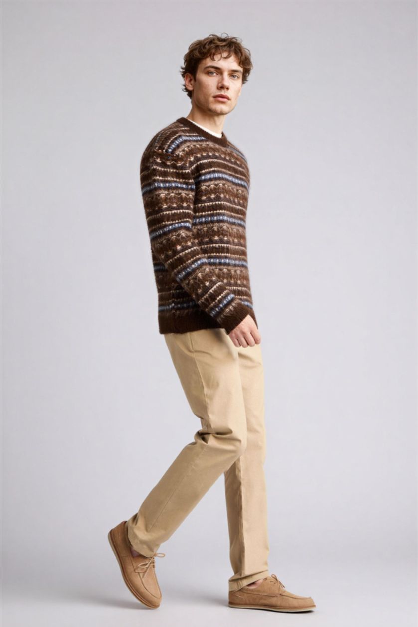 MAN Beige Straight Leg Trousers