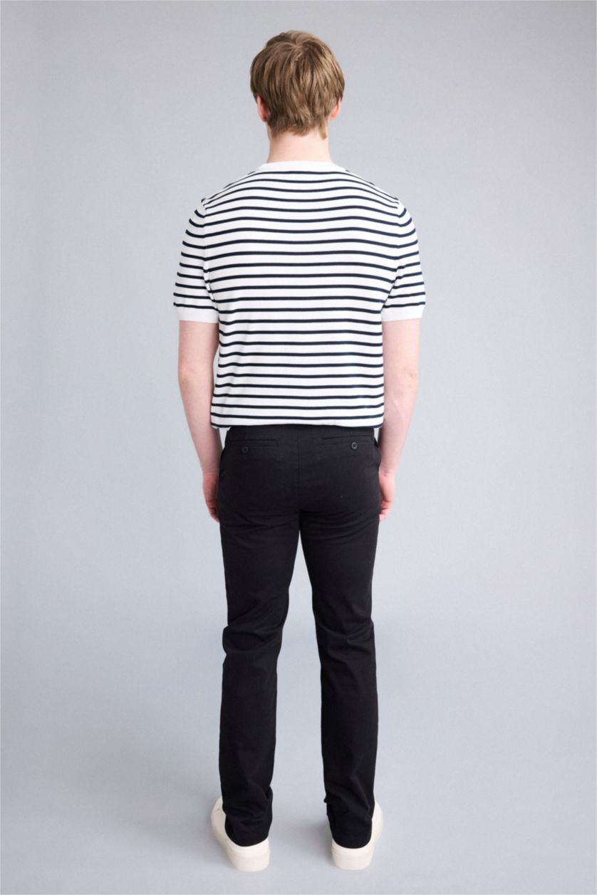 Man Black Straight Leg Trousers