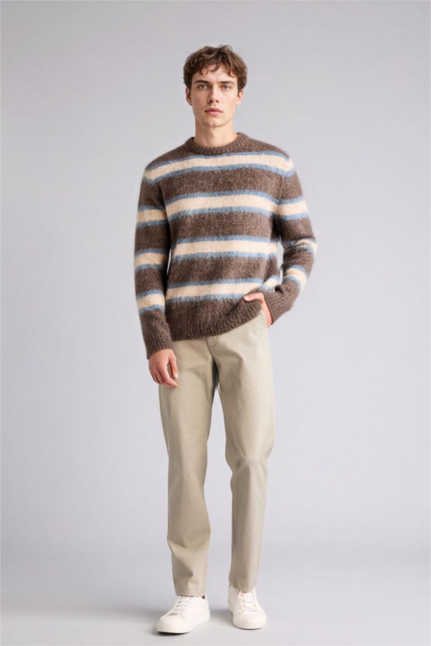 Erkek Açık Haki Düz Paça Pantolon