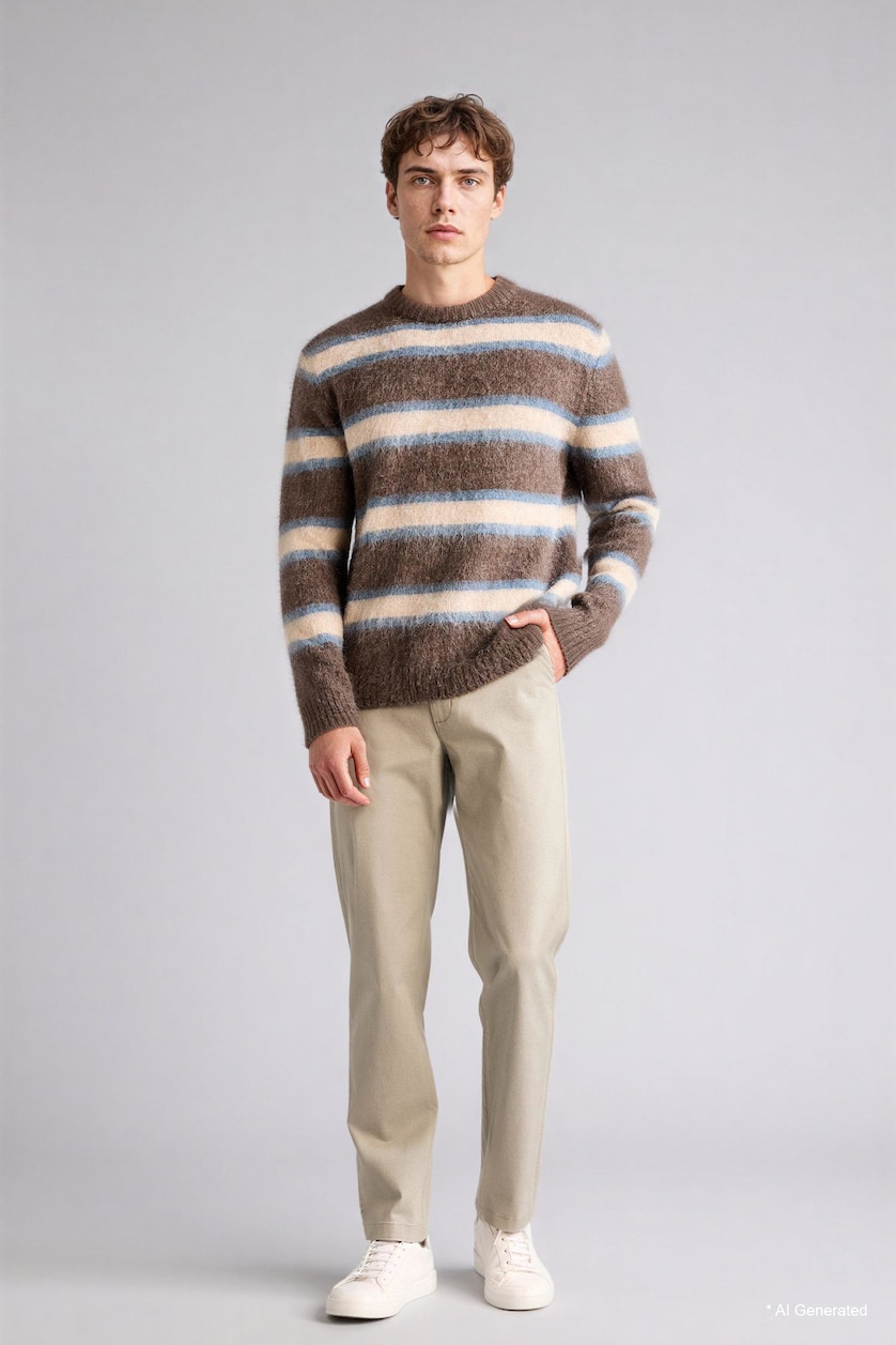 HOMME Kaki Clair Pantalon à jambes droites
