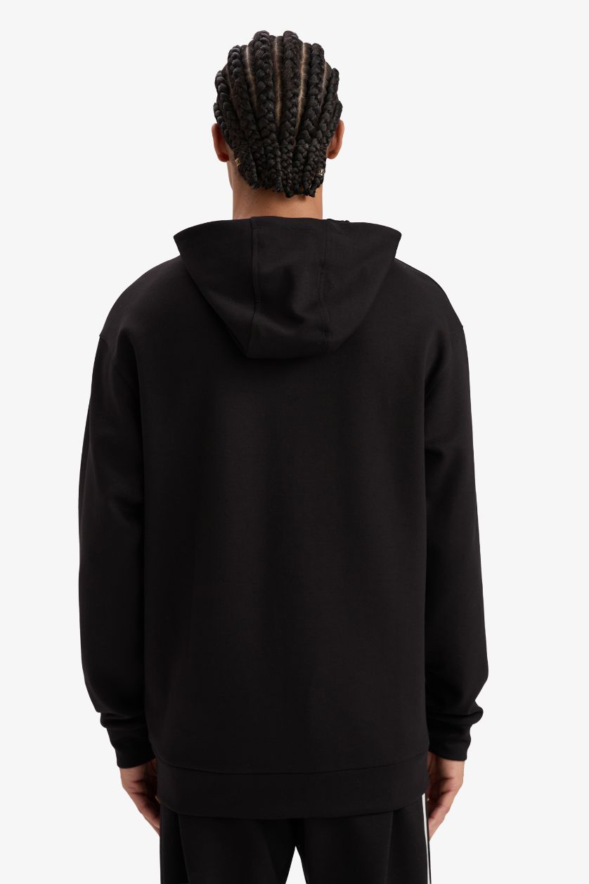 رجال أسود سويت شيرت رياضي قصة عادية قماش سكوبا من DeFactoFit