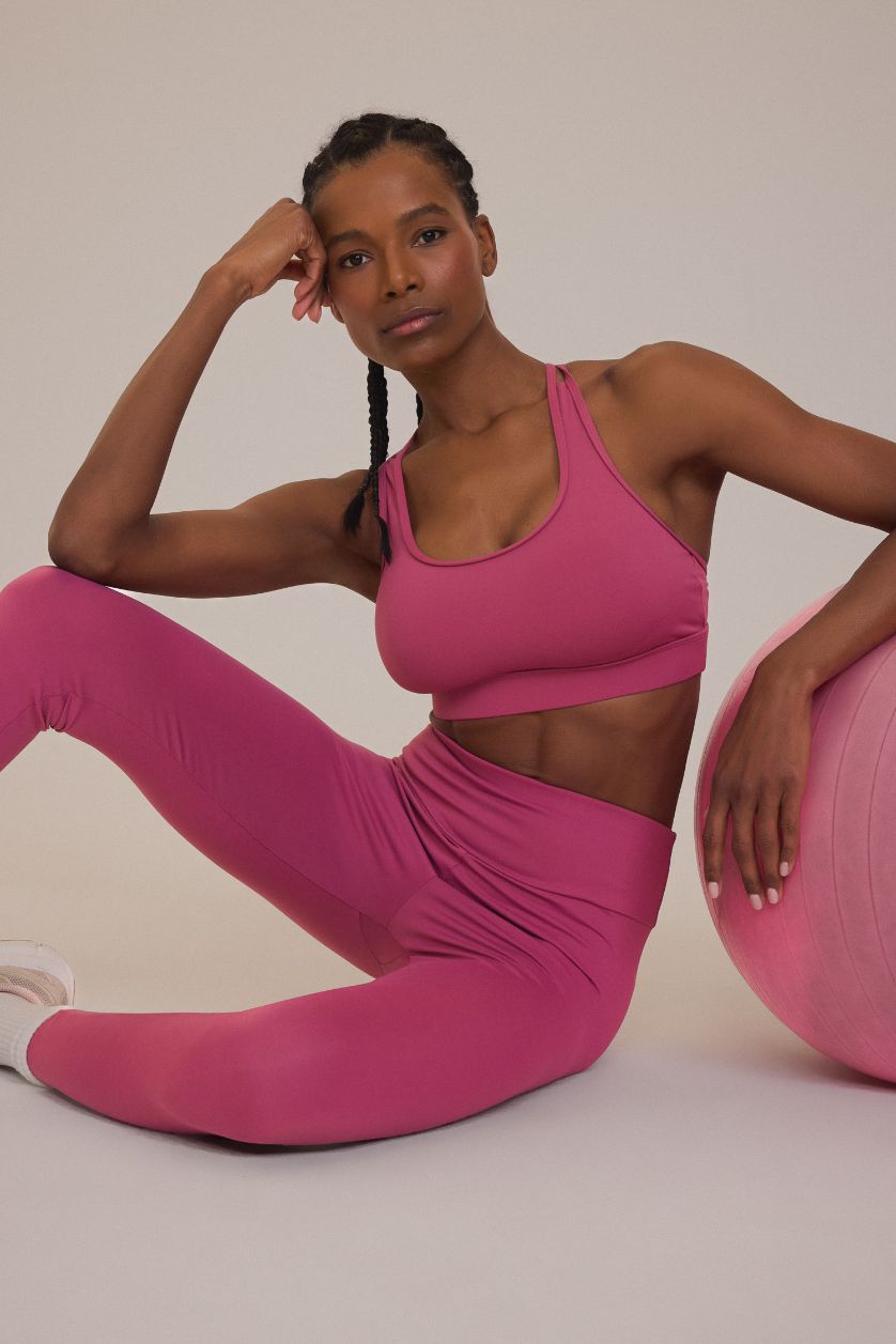 Kadın Gülkurusu Yuvarlak Yaka Sporcu Bra