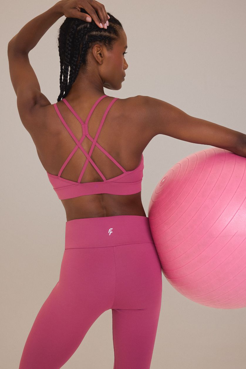 Kadın Gülkurusu Yuvarlak Yaka Sporcu Bra