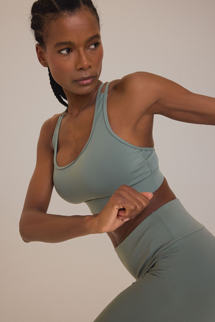 Woman Khaki DeFactoFit Crew Neck Bra