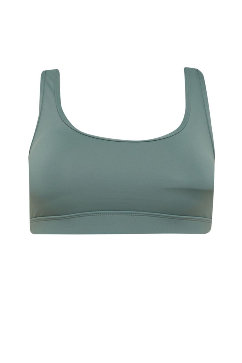 Woman Khaki DeFactoFit Crew Neck Bra