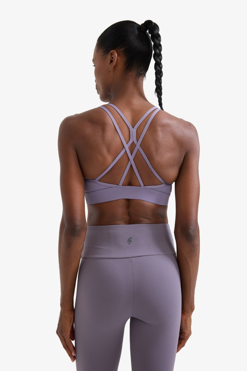 Kadın Açık Mor Yuvarlak Yaka Sporcu Bra