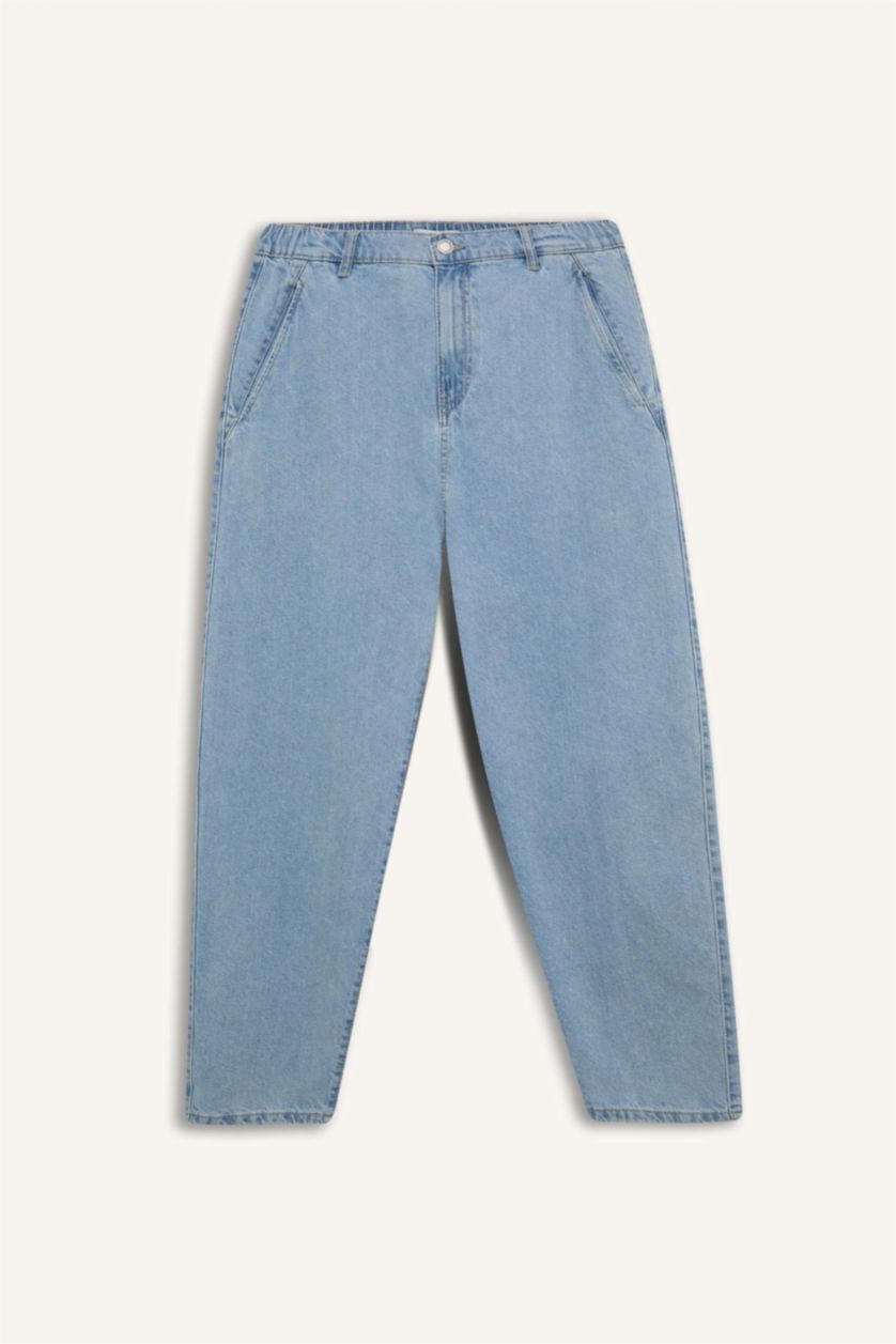 Ерлер Ашық Көк relaxed slouchy fıt деним кең етек Шалбар