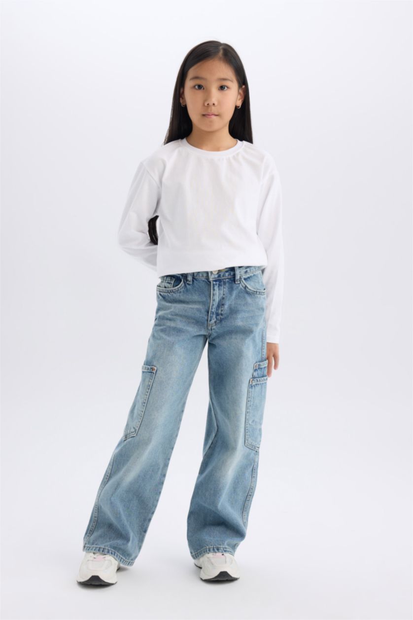GIRLS & TEENS Light Blue بنطلون جينز