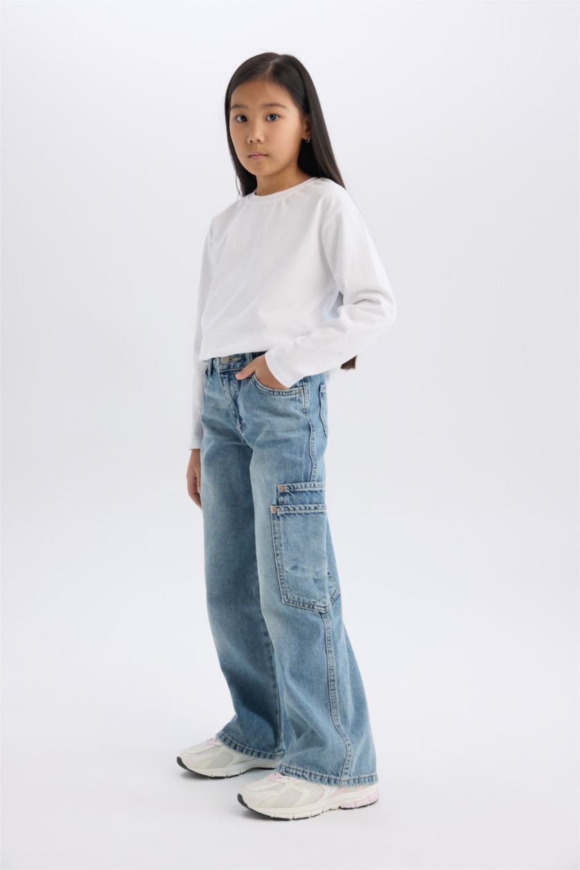 GIRLS & TEENS Light Blue بنطلون جينز