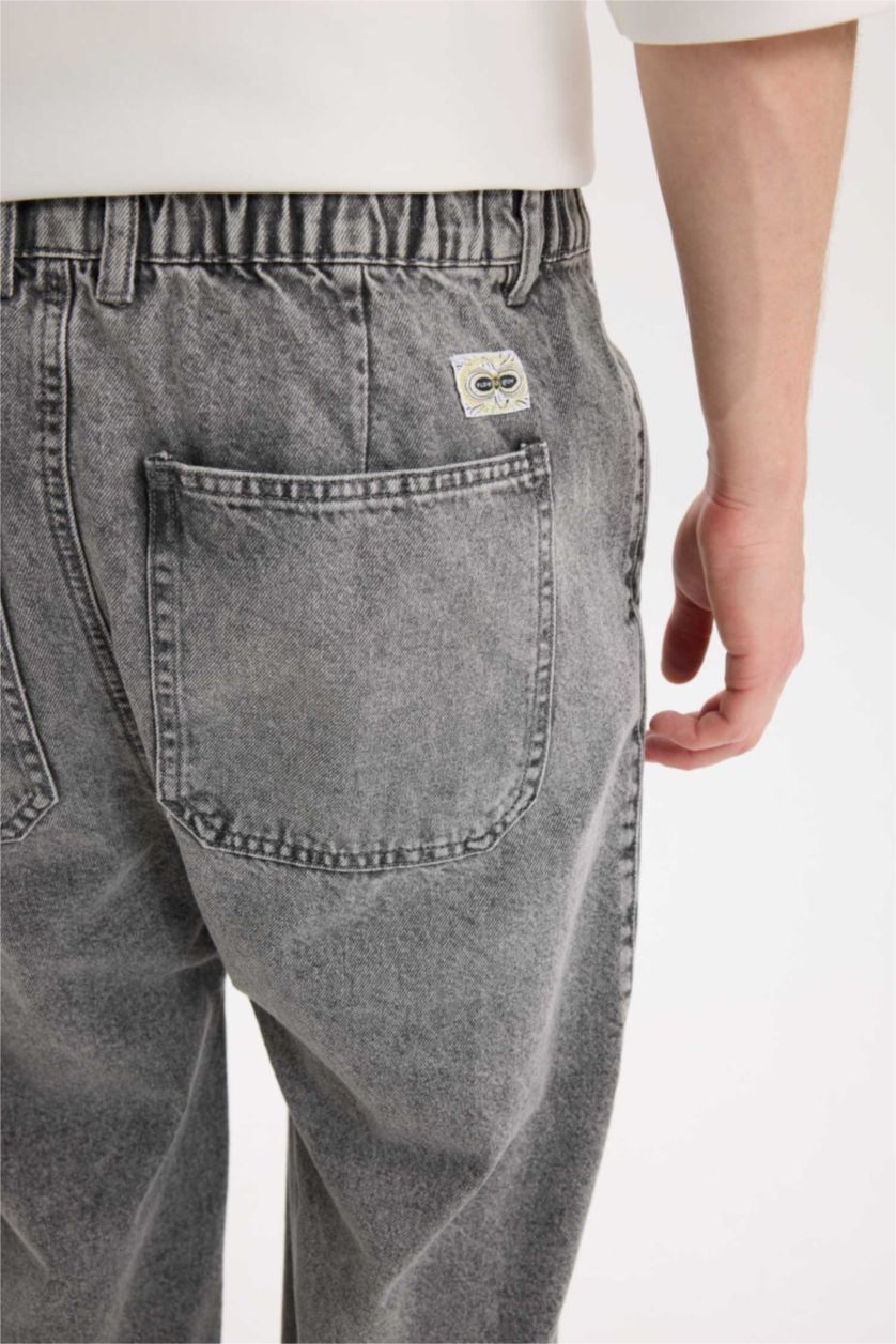 رجال رمادي بنطلون جينز قصة فضفاضة برجل واسع