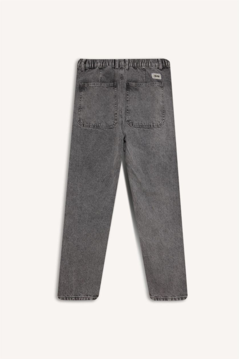 رجال رمادي بنطلون جينز قصة فضفاضة برجل واسع