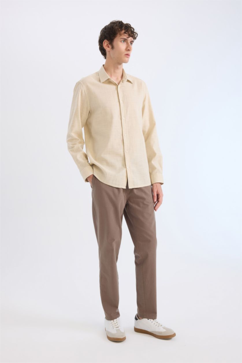 Ерлер Сұр поло жаға Ұзын жеңді көйлек