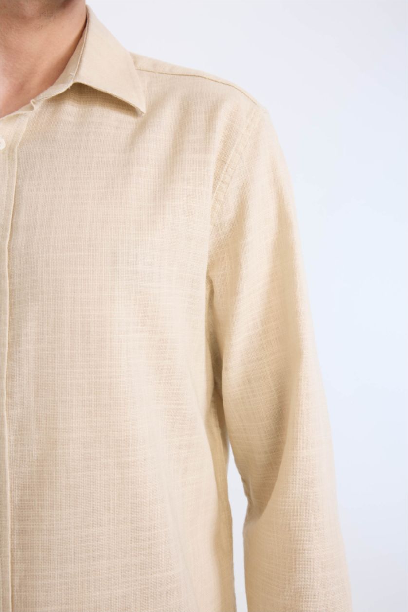 Ерлер Сұр поло жаға Ұзын жеңді көйлек