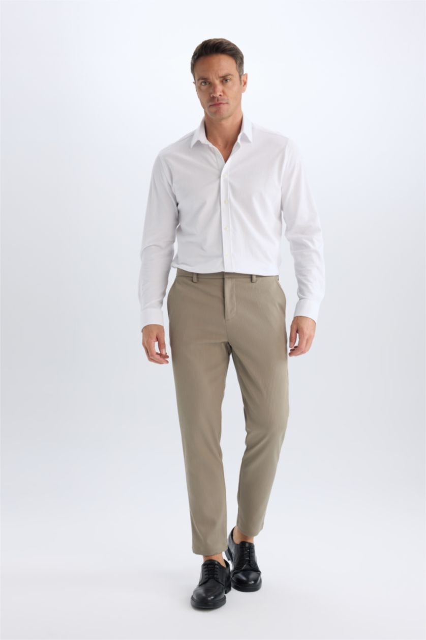 رجال اوف وايت قميص بولو محبوك قصة عادية ردن طويل