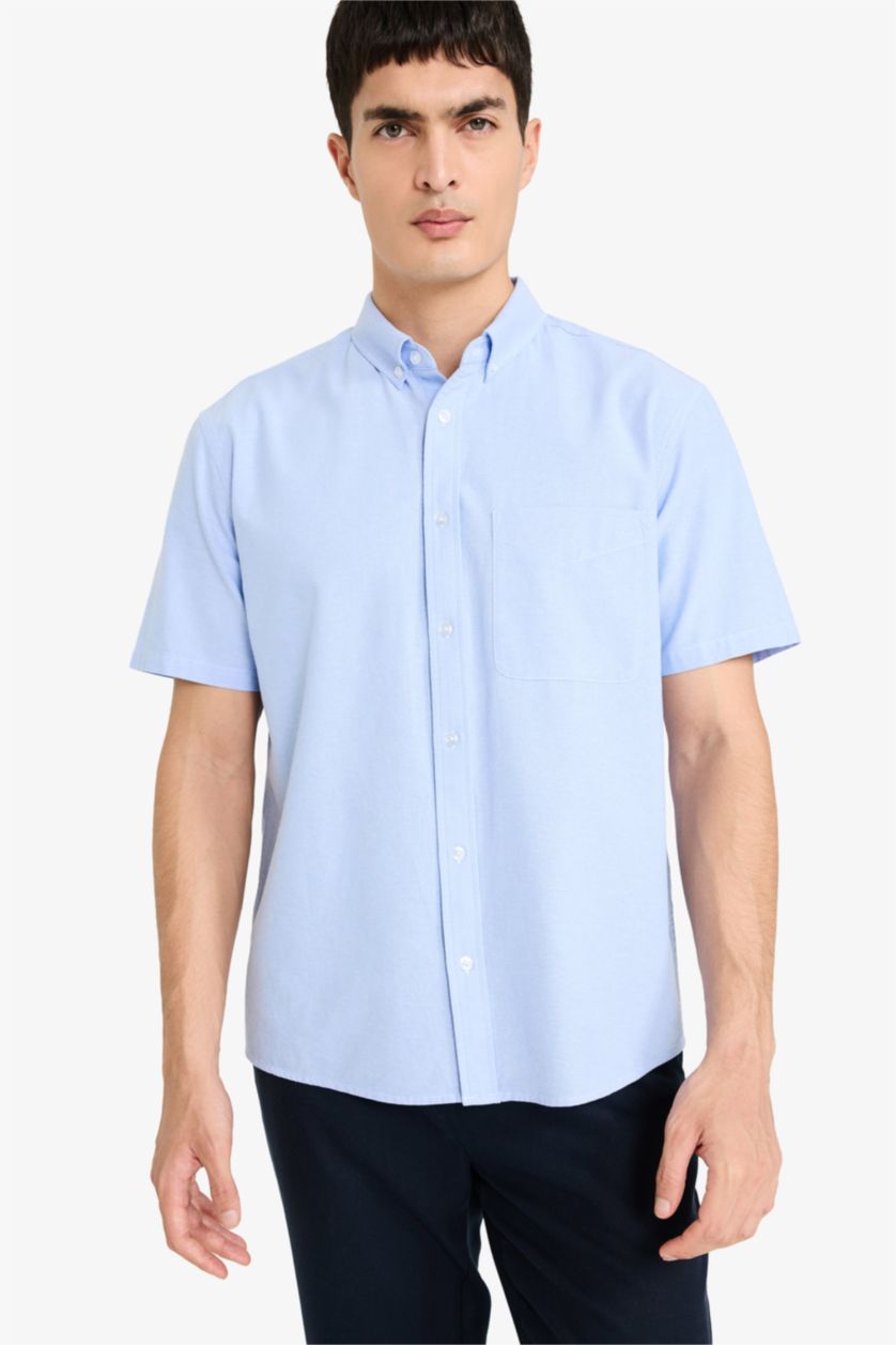 HOMME Bleu Chemise 100% coton oxford