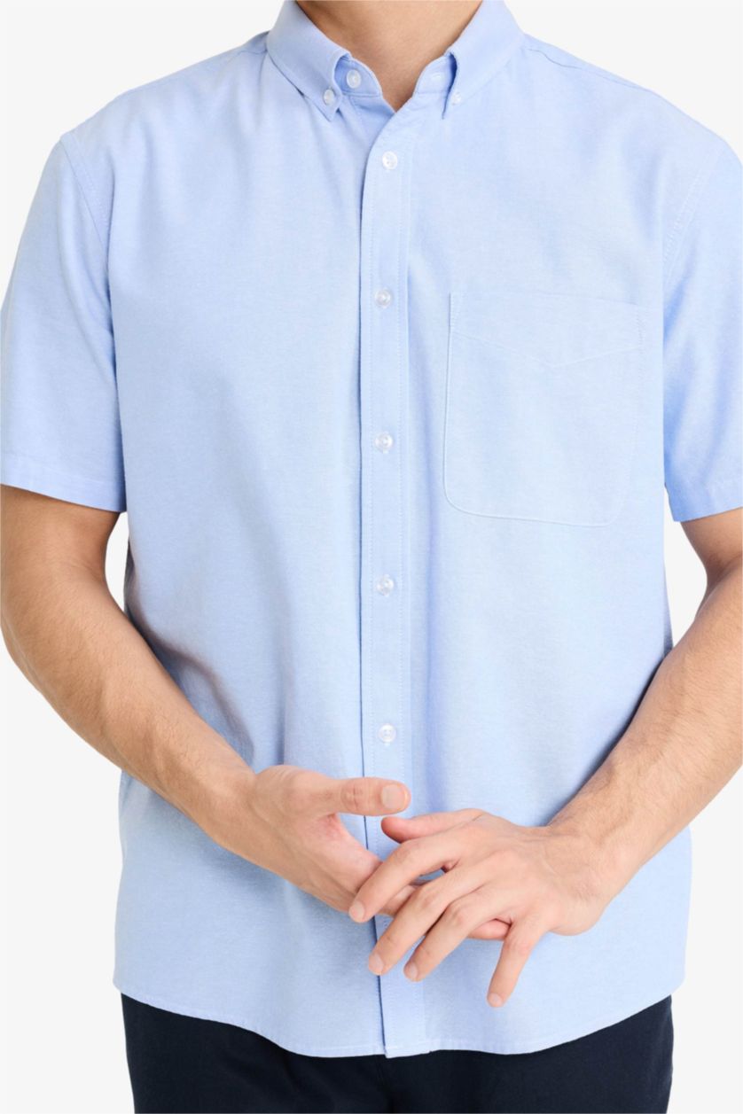 HOMME Bleu Chemise 100% coton oxford